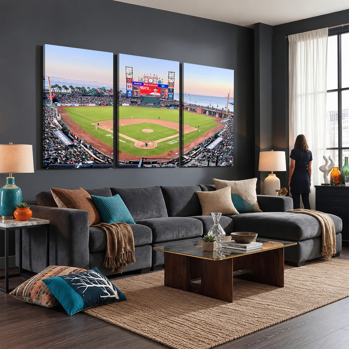 16055-MGV-CV-36X24 - San Francisco Giants Baseball Team Print, Oracle Park