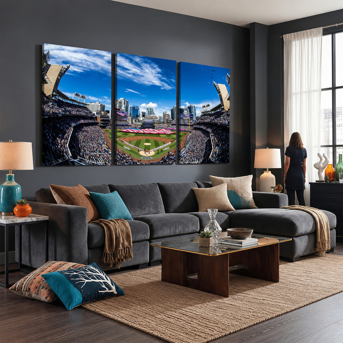 52297-MGV-CV-36X24 - San Diego Padres Baseball Team Print, Petco Park Stadium
