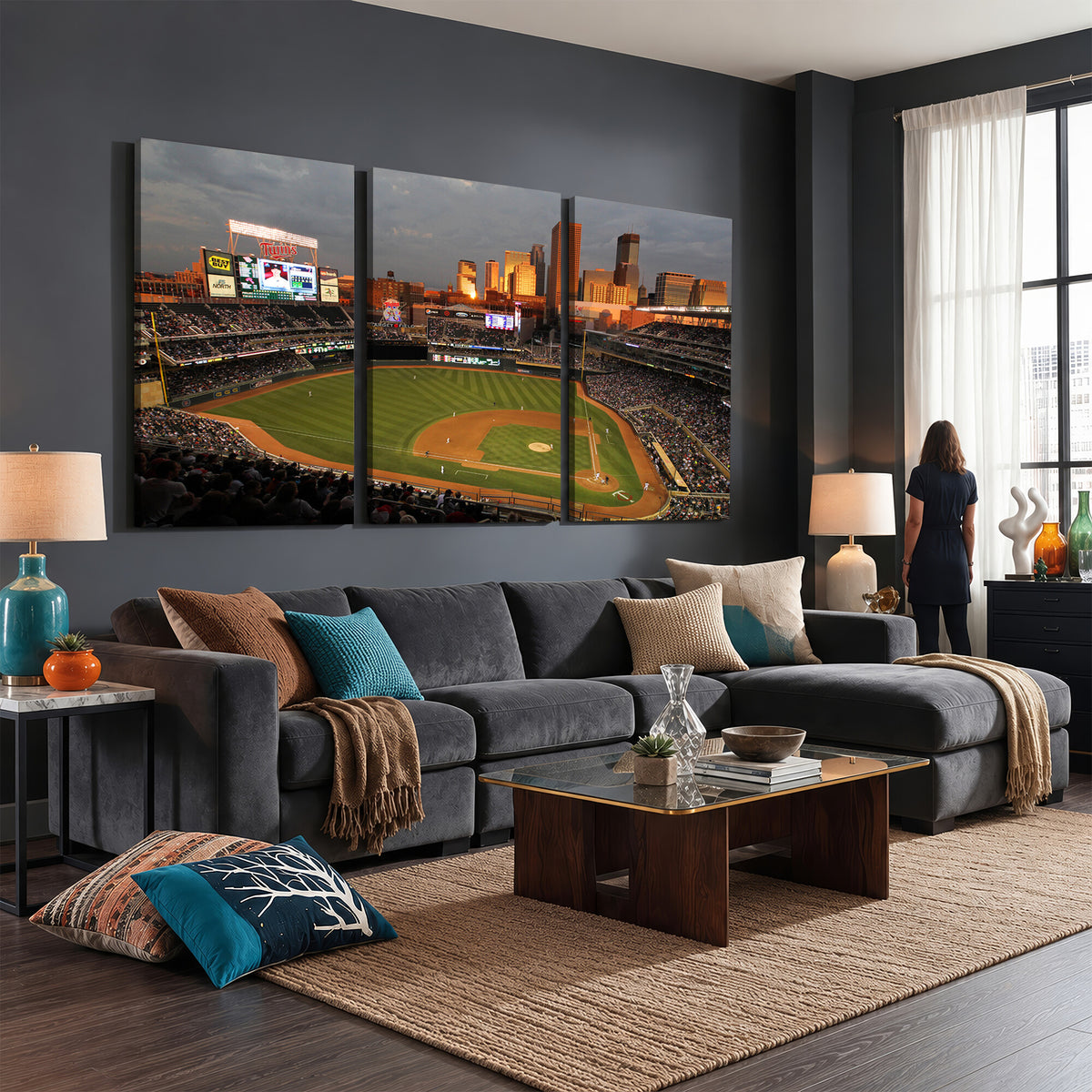 99822-MGV-CV-36X24 - Minnesota Twins Baseball Team Print, Minneapolis Target Field Stadium Wall Art