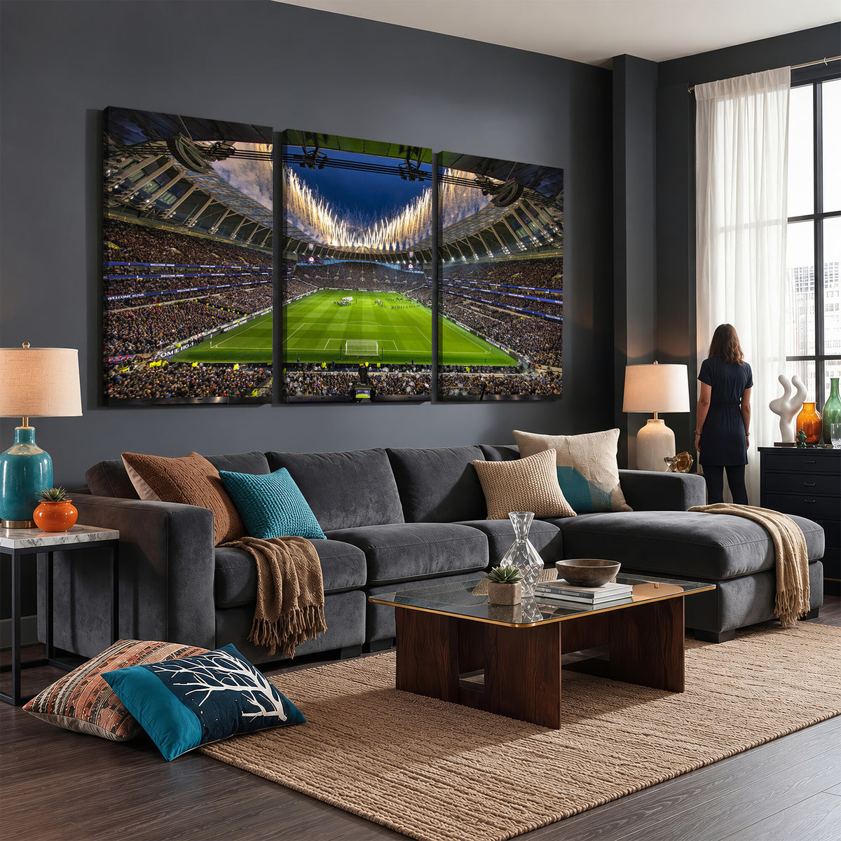 40157-MGV-CV-36X24 - Tottenham Hotspur Football Team Print, London Tottenham Hotspur Stadium Wall Art