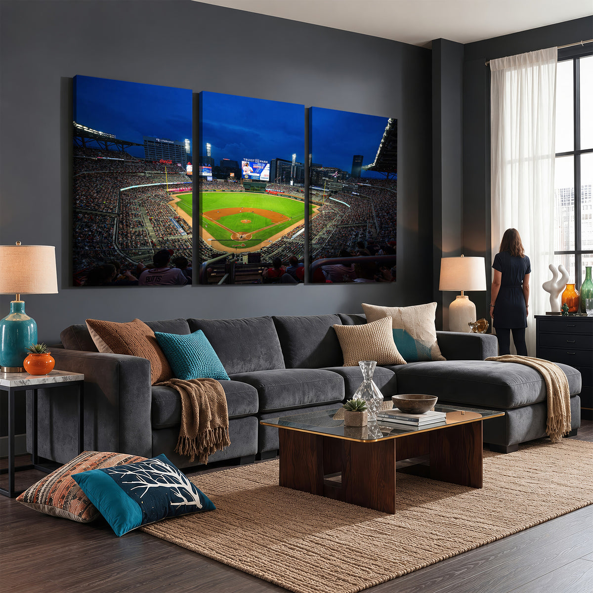 88590-MGV-CV-36X24 - Truist Park Night Game Canvas Art, Atlanta Braves Stadium