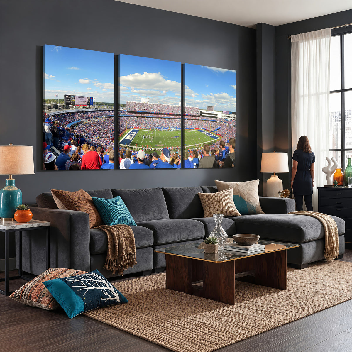 35302-MGV-CV-36X24 - Buffalo Bills NFL Football Team Print, Game Day at Buffalo Highmark Stadium