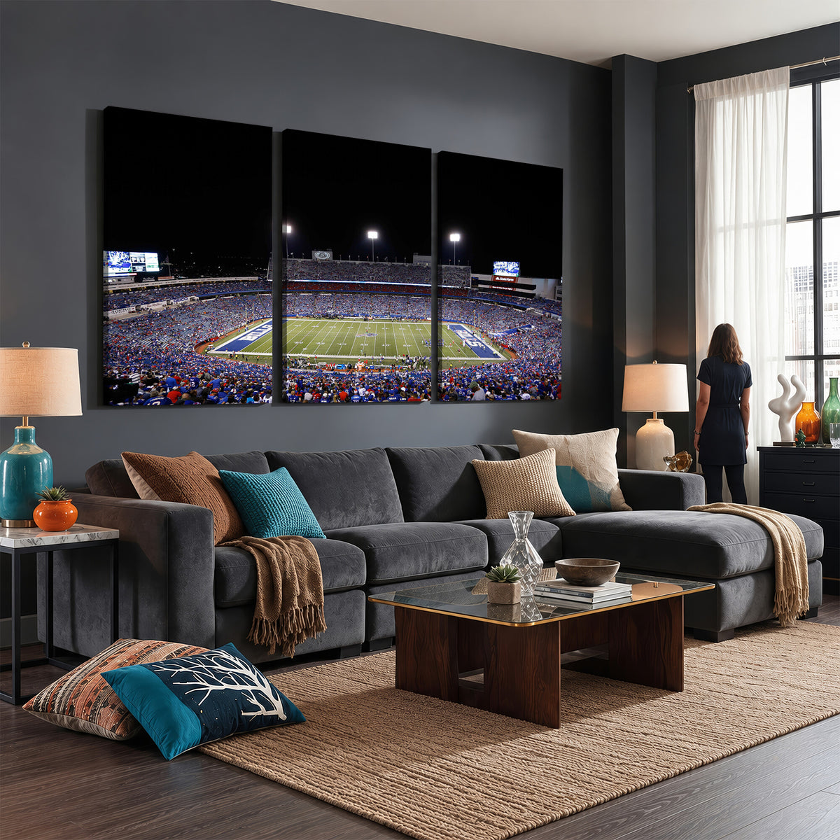 59036-MGV-CV-36X24 - Buffalo Bills Wall Art, Buffalo Bills Stadium Canvas Print for Sports Decor
