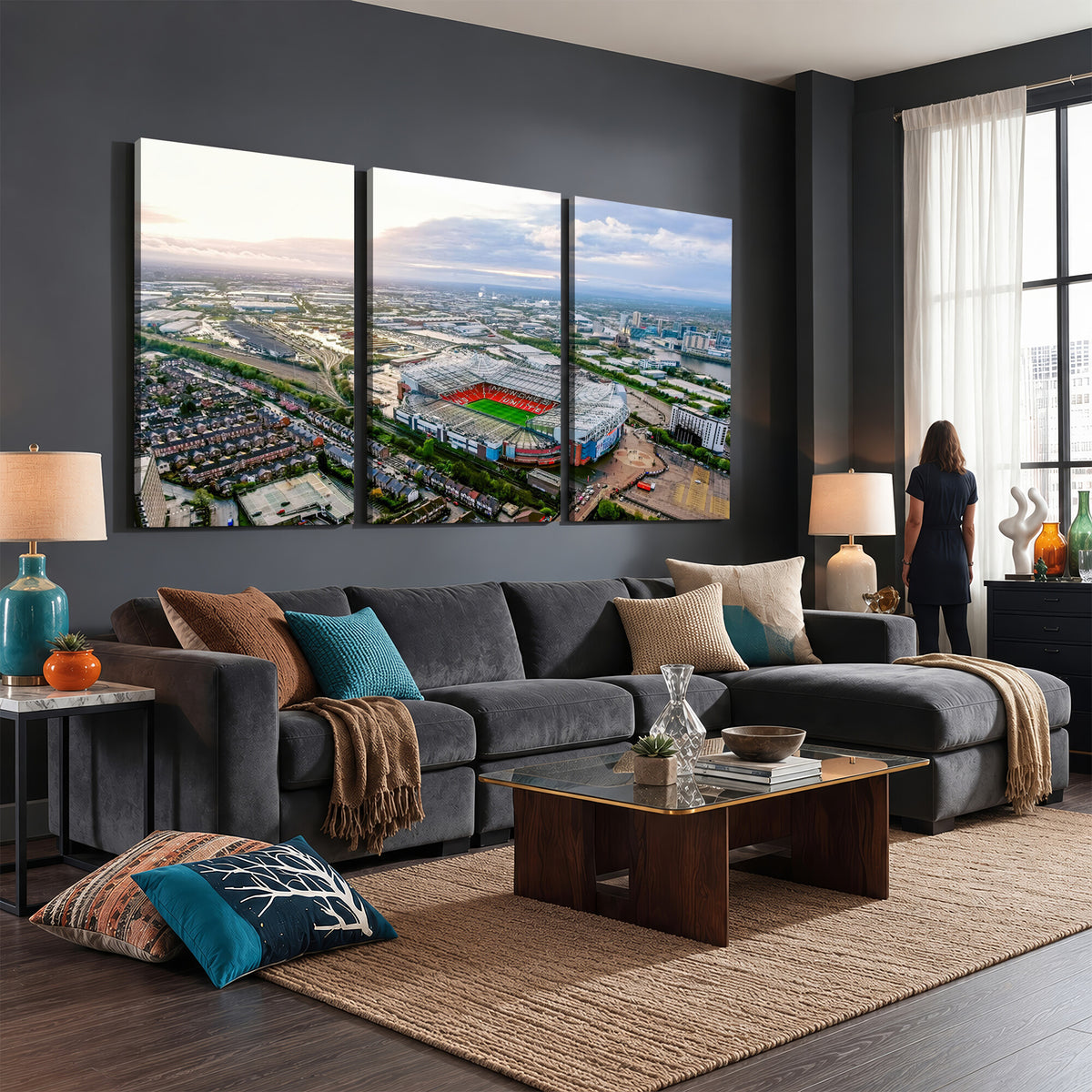 85657-MGV-CV-36X24 - Old Trafford Manchester United Stadium Wall Art Canvas Print