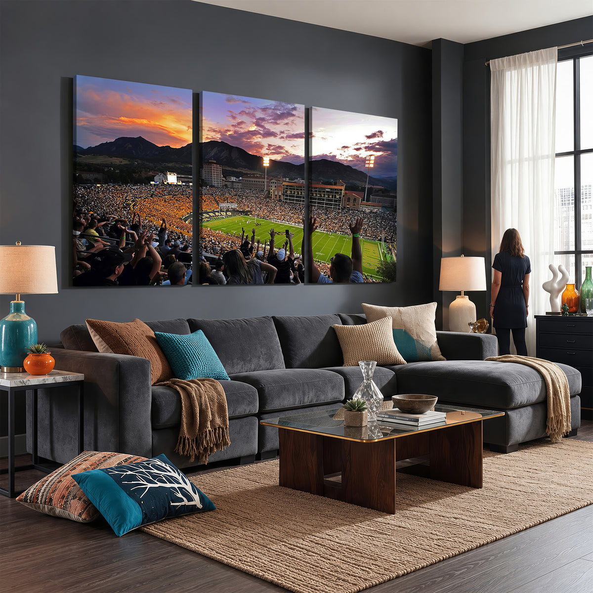 52579-MGV-CV-36X24 - Folsom Field, University of Colorado Buffaloes Football, Framed and Ready to Hang