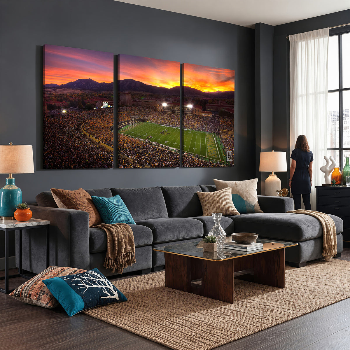 84649-MGV-CV-36X24 - Folsom Field, University of Colorado Buffaloes Football, Extra Large Game Room Wall Decor