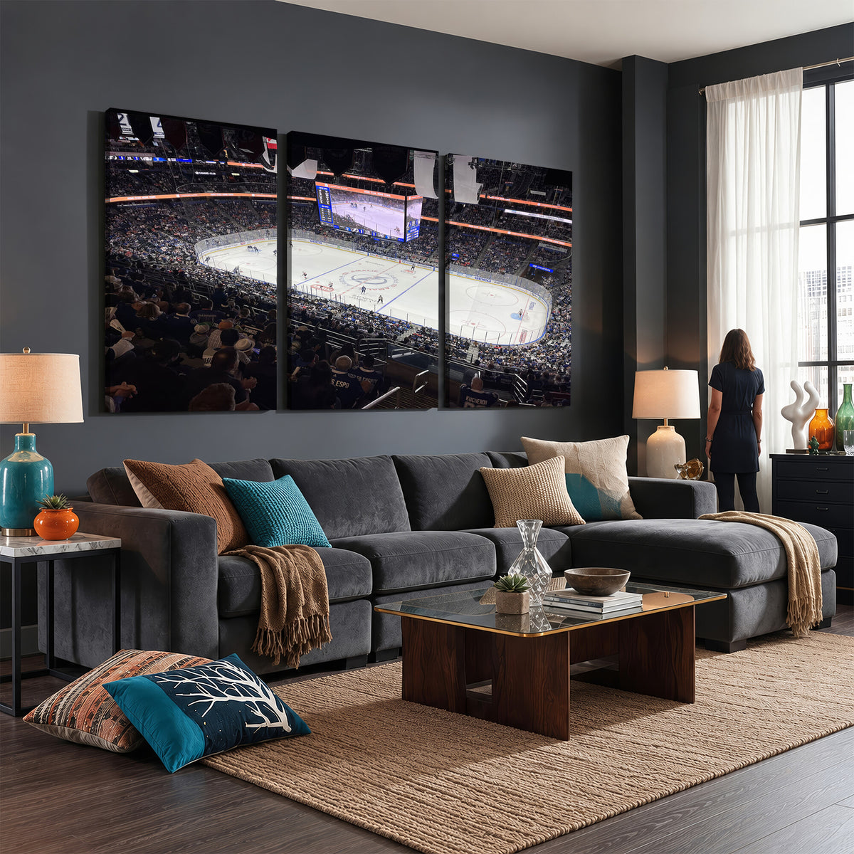 51641-MGV-CV-36X24 - Amalie Arena Florida Wall Art Canvas Print, NHL Hockey, Framed and Ready to Hang