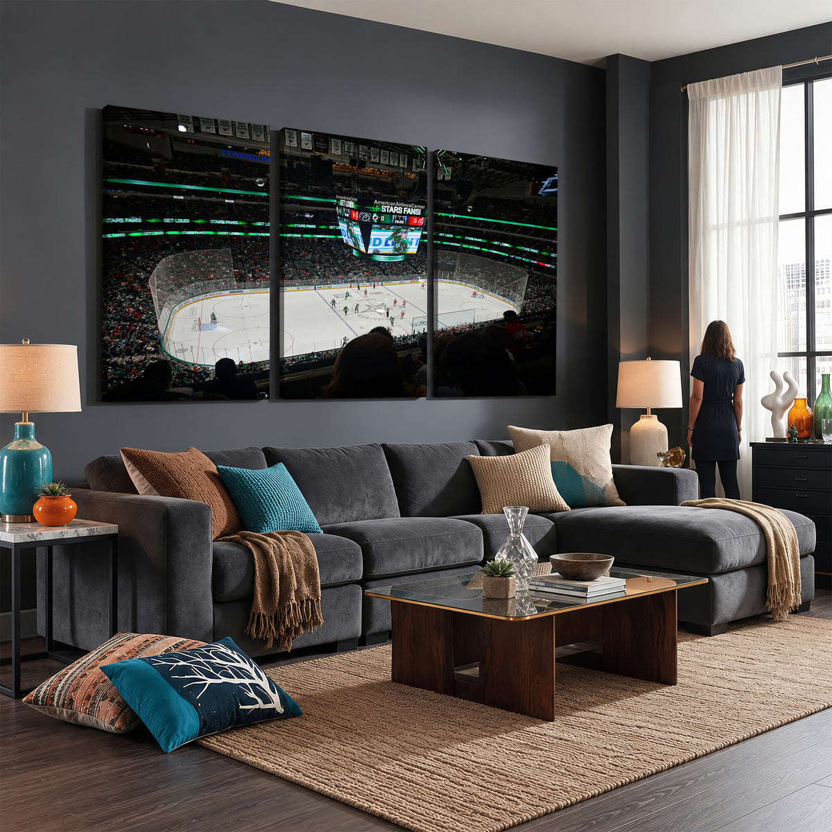 13876-MGV-CV-36X24 - American Airlines Center Dallas Stars Wall Art Canvas Print