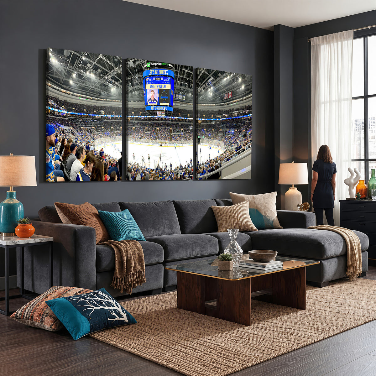 55708-MGV-CV-36X24 - Enterprise Center, Missouri St. Louis Blues Ice Hockey