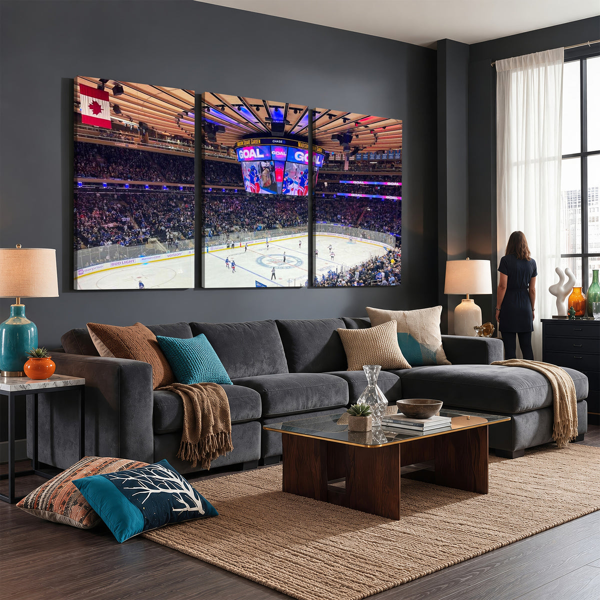36401-MGV-CV-36X24 - Madison Square Garden New York Rangers Hockey Stadium Wall Art Canvas