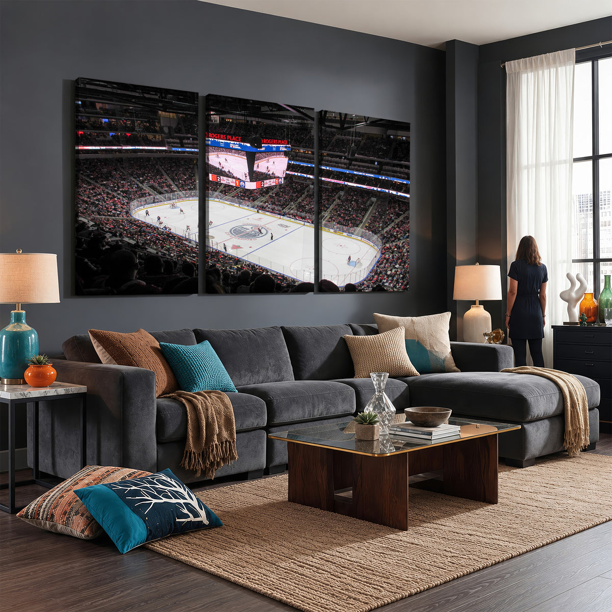 71180-MGV-CV-36X24 - Rogers Place Edmonton Oilers Ice Hockey Stadium Wall Art