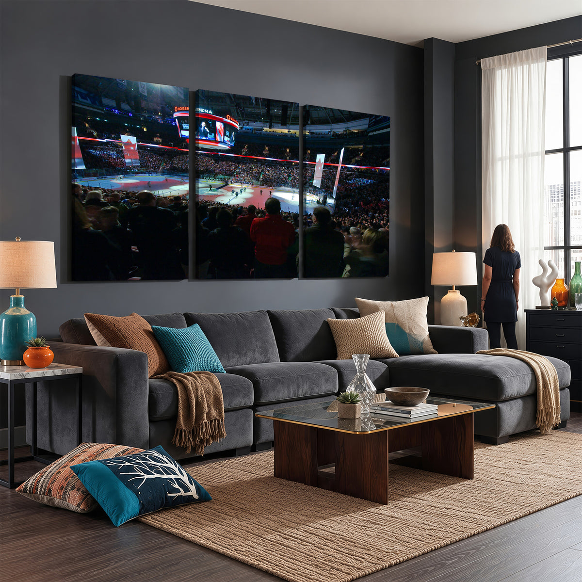 84945-MGV-CV-36X24 - Rogers Arena Vancouver Canucks Ice Hockey Stadium Wall Art