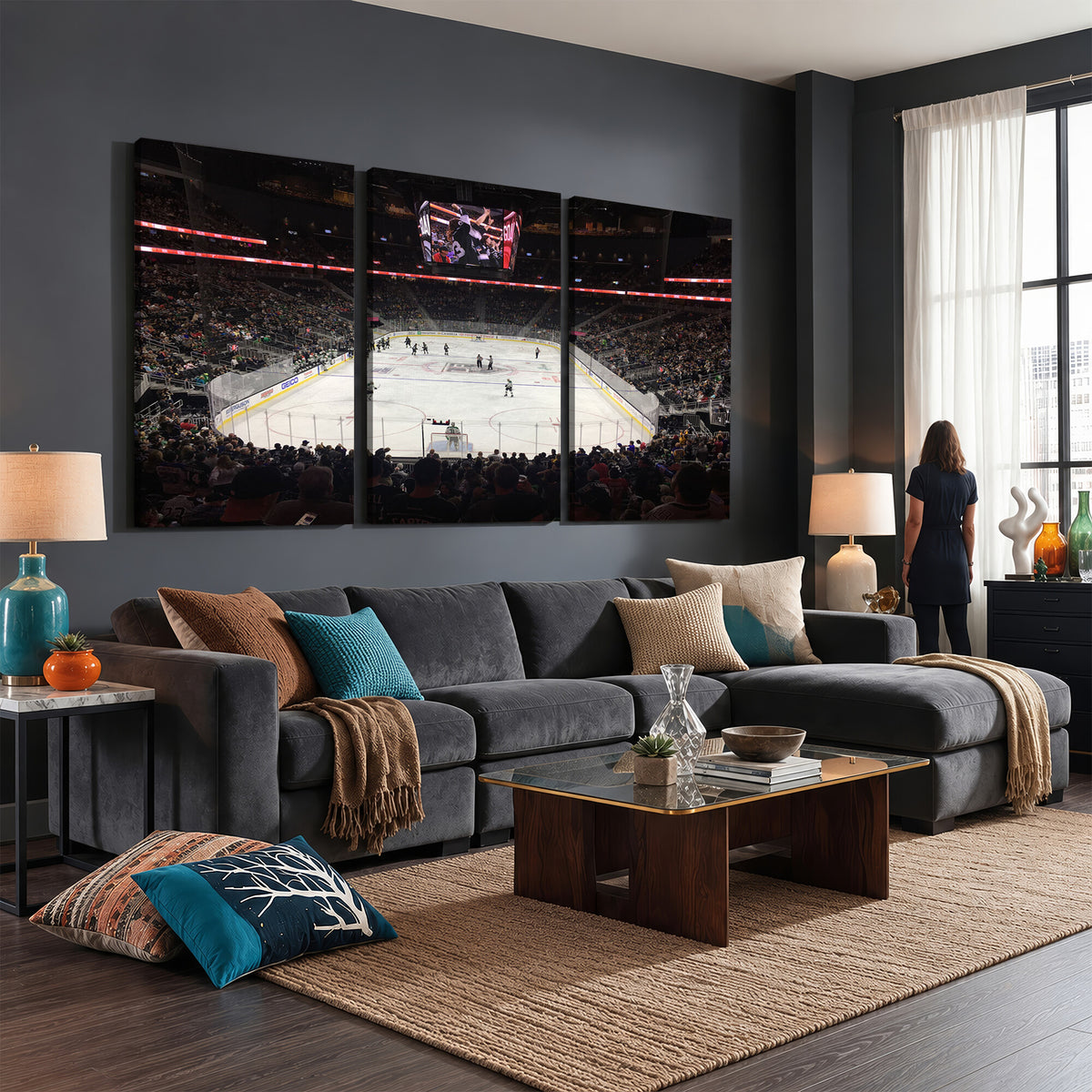 14802-MGV-CV-36X24 - T Mobile Arena Paradise Nevada Vegas Golden Knights Ice Hockey Stadium
