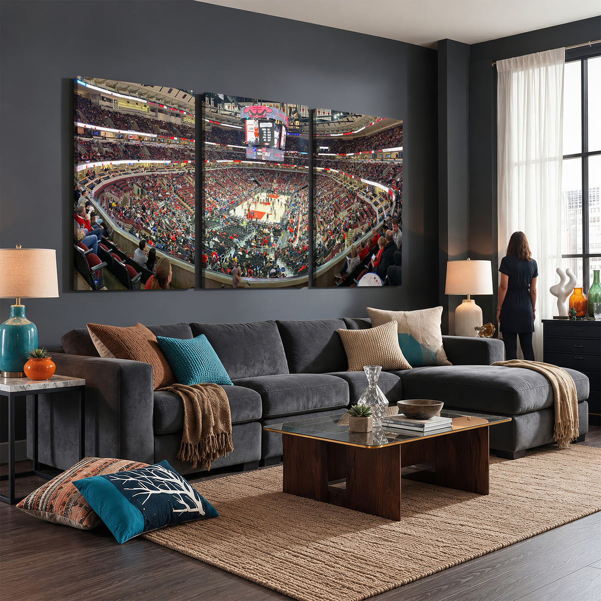 43481-MGV-CV-36X24 - United Center Chicago Bulls Stadium Wall Art Canvas Print
