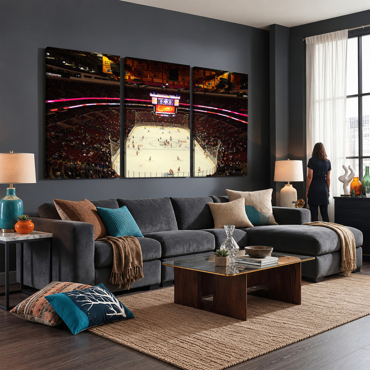 98213-MGV-CV-36X24 - Wachovia Center Prior to Flyers Game Ice Hockey Stadium