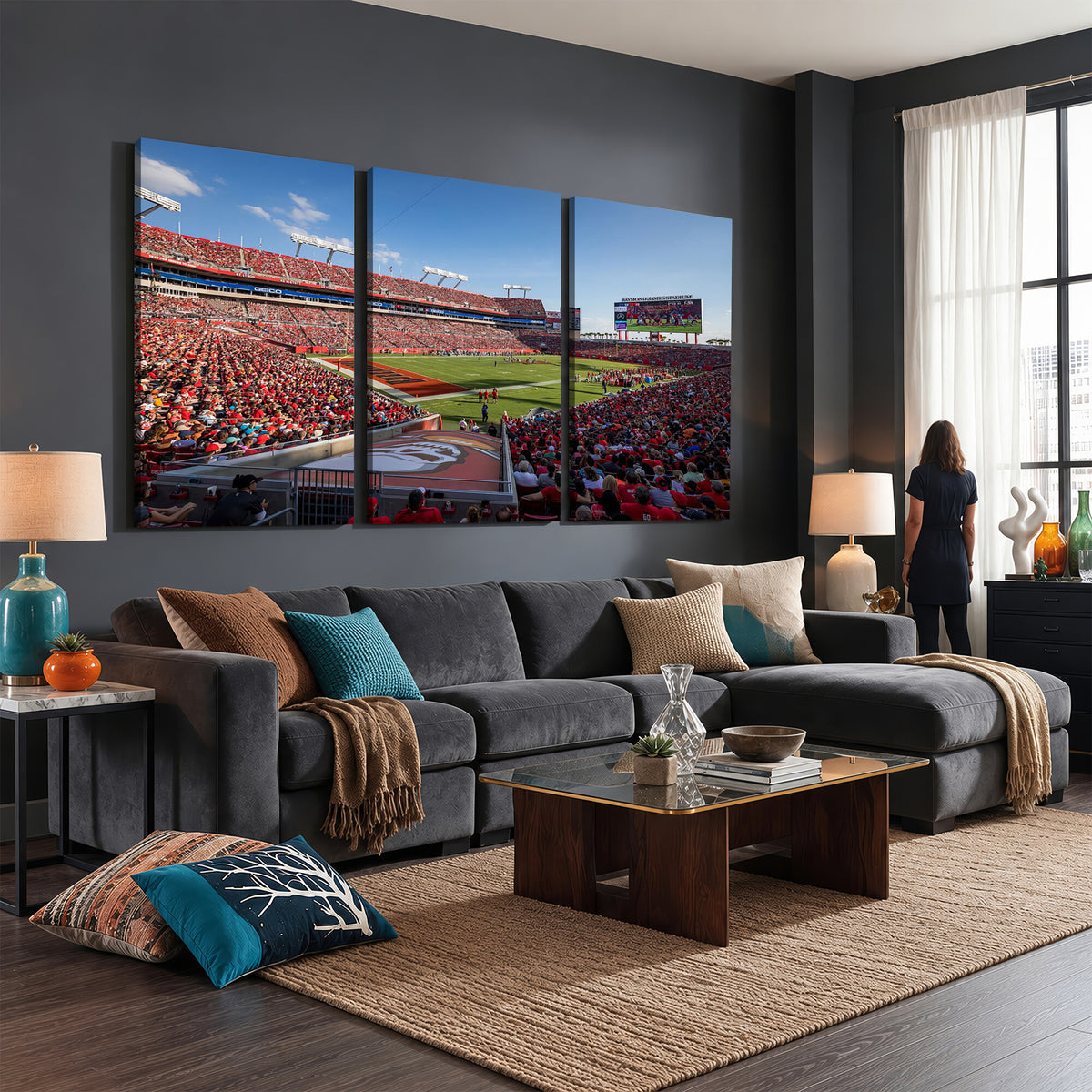 65229-MGV-CV-36X24 - Florida Tampa Raymond James Stadium Wall Art Canvas Print - NFL Football Stadium Print