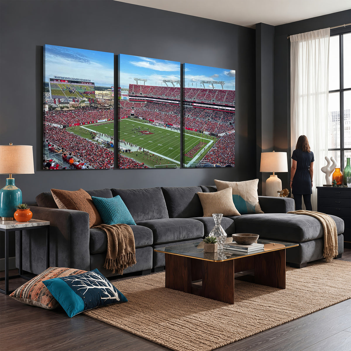 52828-MGV-CV-36X24 - Florida Tampa Raymond James Stadium Wall Art Canvas Print - NFL Football Stadium Print Canvas