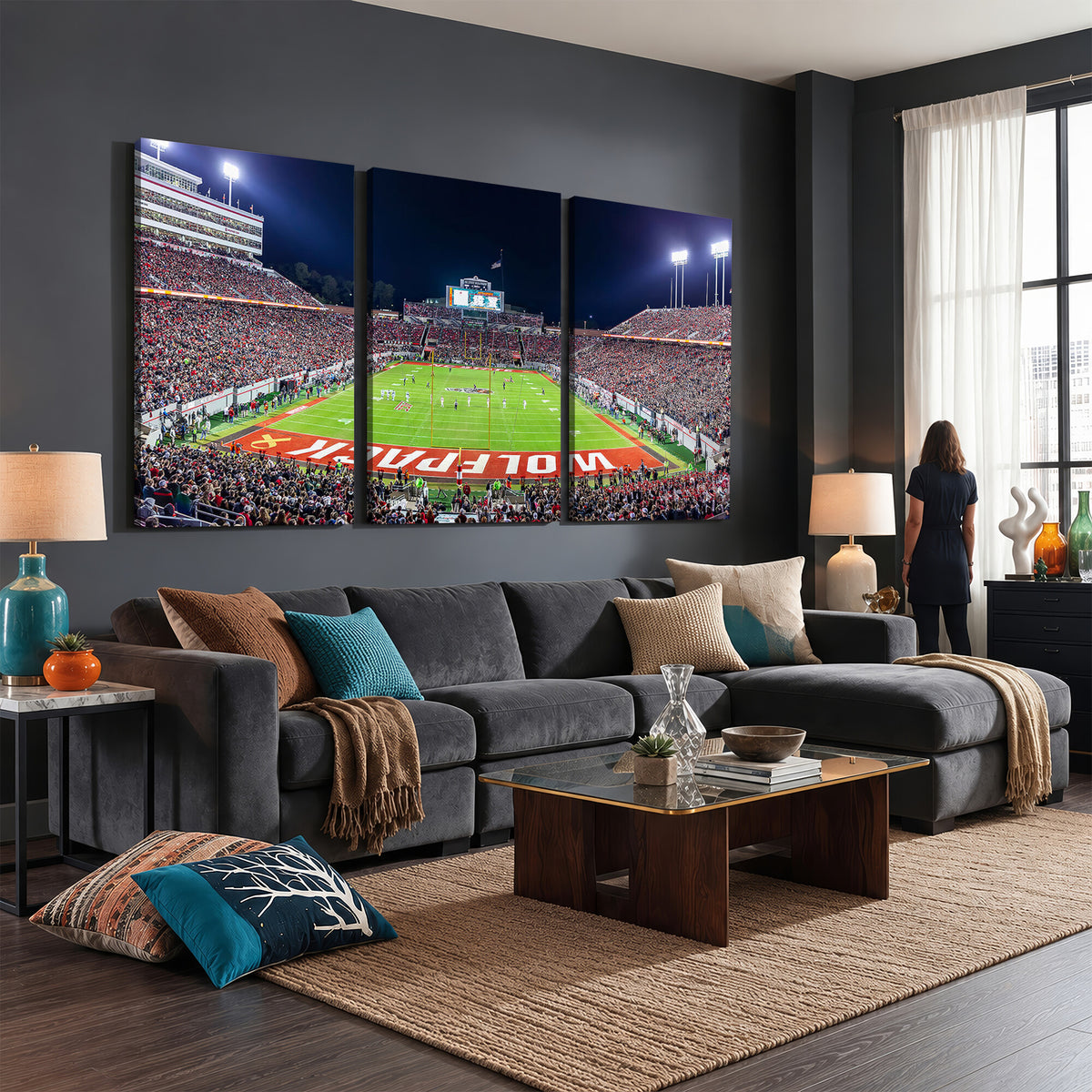 23086-MGV-CV-36X24 - NC State Wolfpack Canvas Print - Raleigh Carter-Finley Stadium Wall Art, Football Team Canvas Print