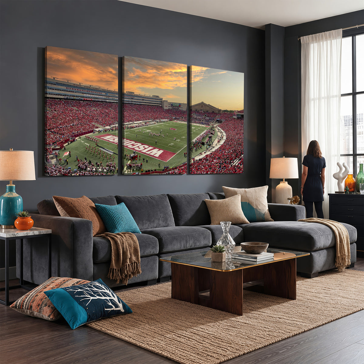 41472-MGV-CV-36X24 - Camp Randall Stadium Wisconsin Badgers Large Wall Art Canvas Print | College Football Stadium Wall