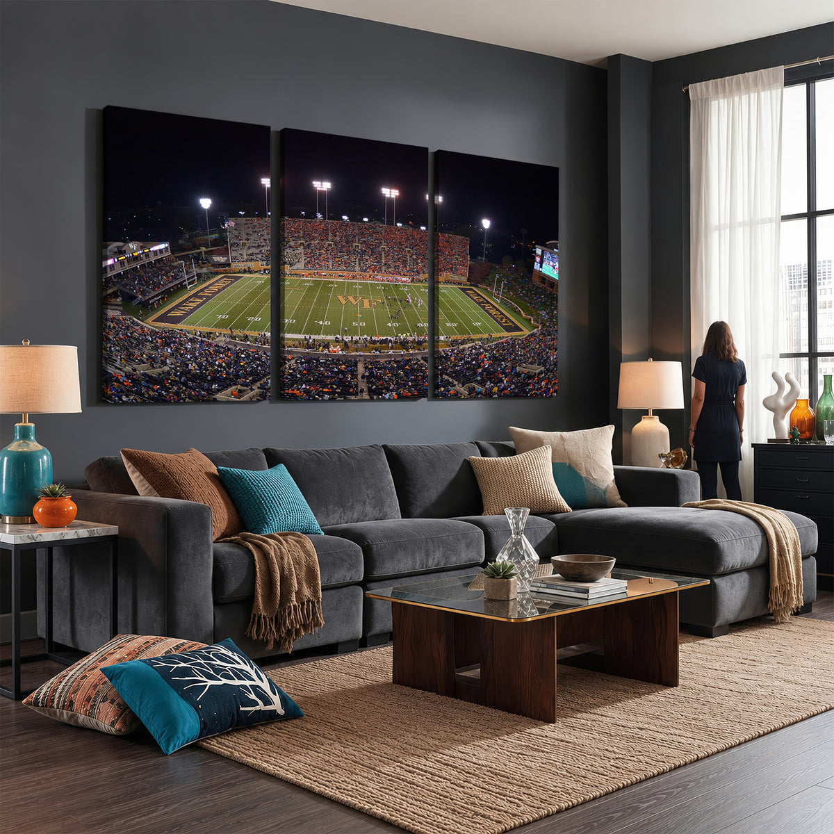 26033-MGV-CV-36X24 - Demon Deacons Print Canvas, Football Team Print