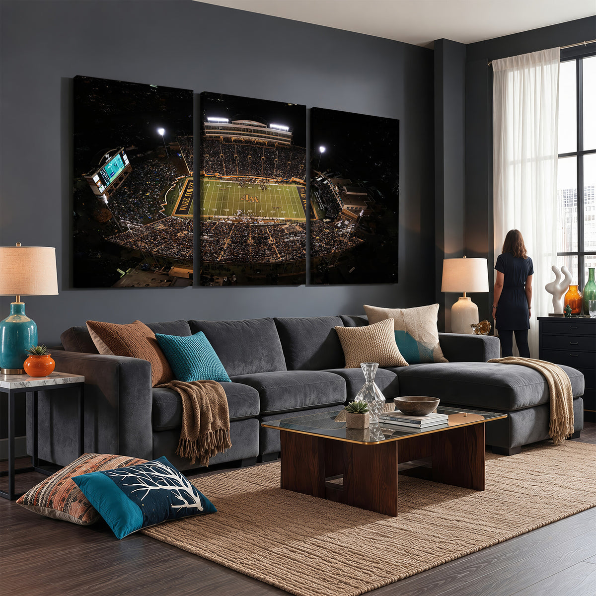 20605-MGV-CV-36X24 - Wake Forest University Demon Deacons Canvas Print, Football Team Wall Art