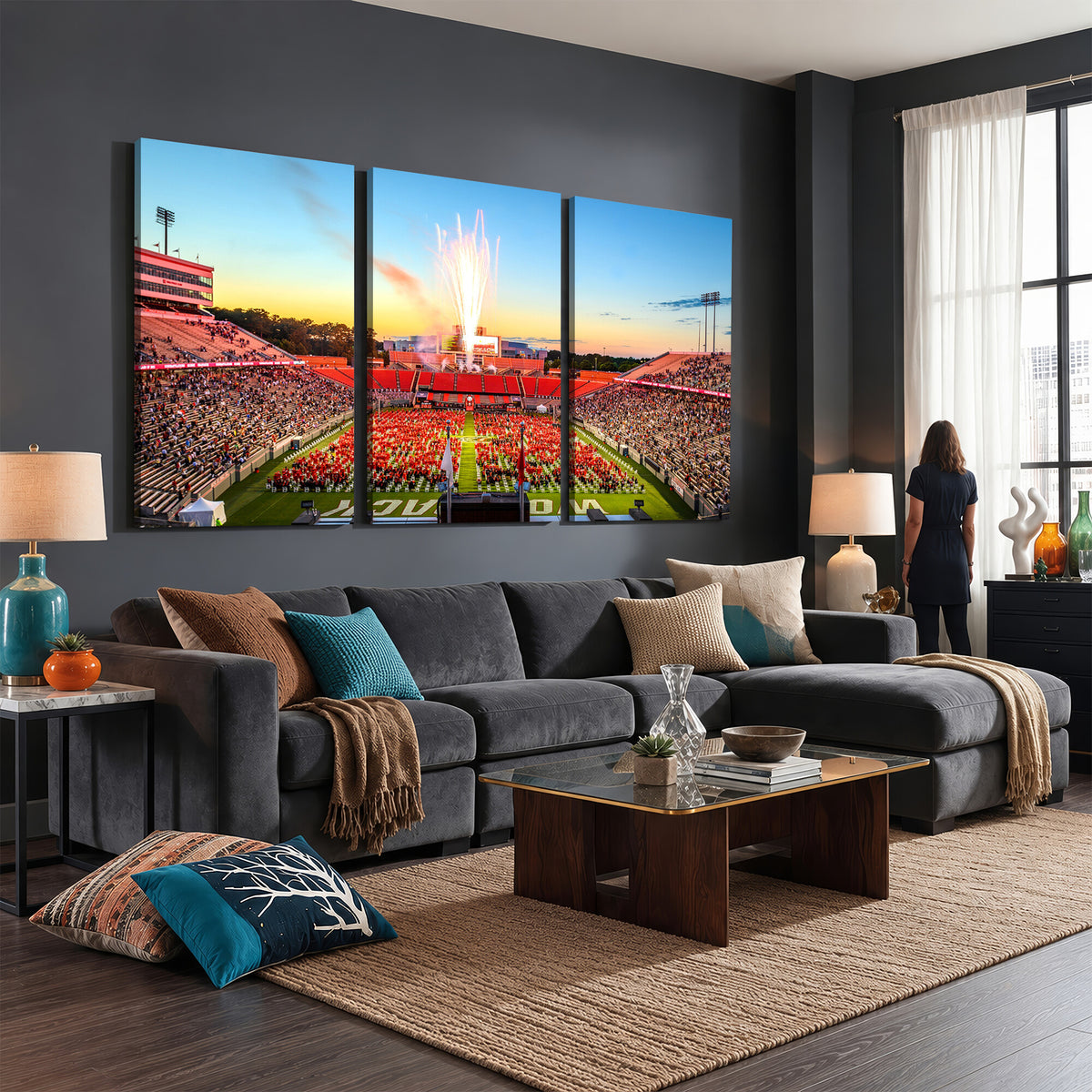 18017-MGV-CV-36X24 - North Carolina State University Canvas Print, Wolfpack Football Team Print
