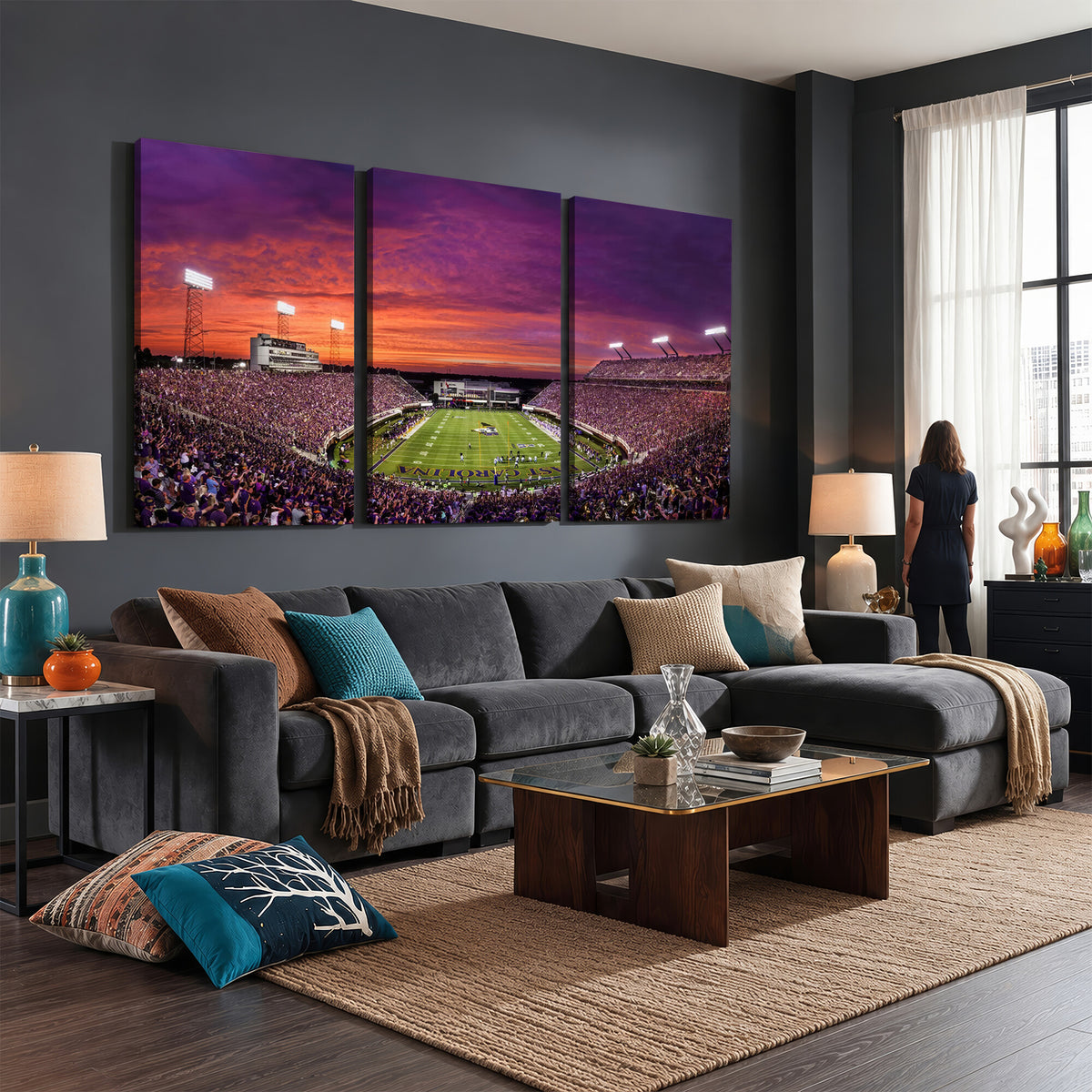 88575-MGV-CV-36X24 - East Carolina University Pirates Football Print Canvas- Greenville Dowdy-Ficklen Stadium Wall Art
