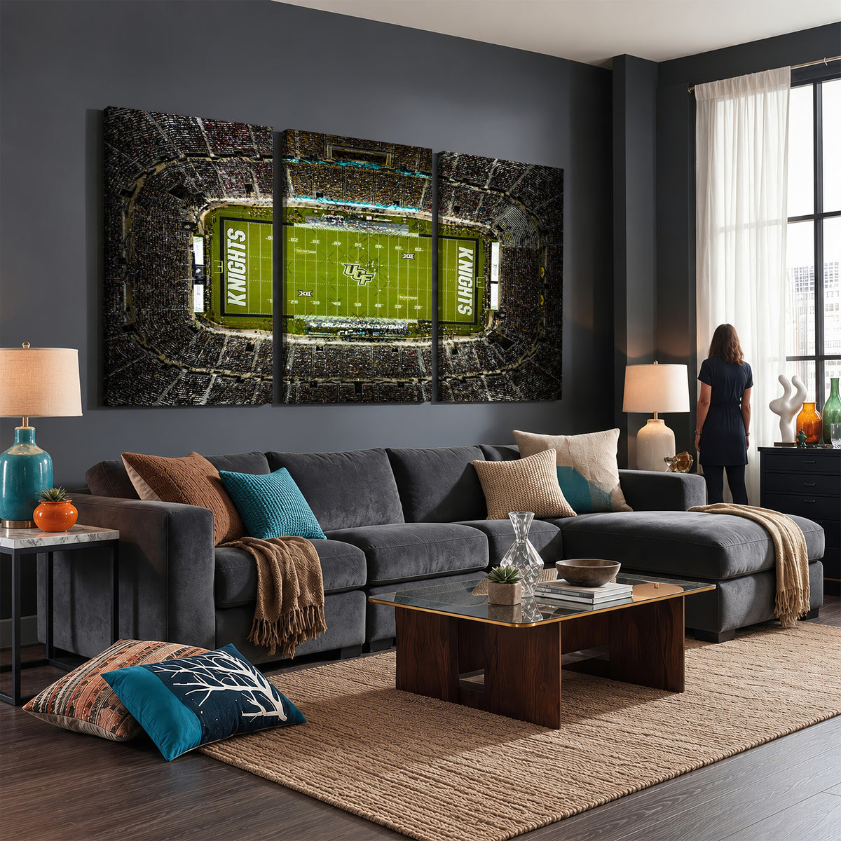 58050-MGV-CV-36X24 - UCF Knights Football Team Print - Orlando FBC Mortgage Stadium Wall Art, UCF Knights Canvas Print