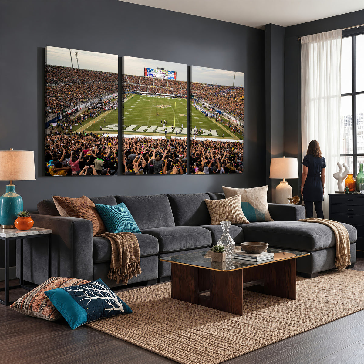38659-MGV-CV-36X24 - UCF Knights Football Team Print - Orlando FBC Mortgage Stadium Canvas Print