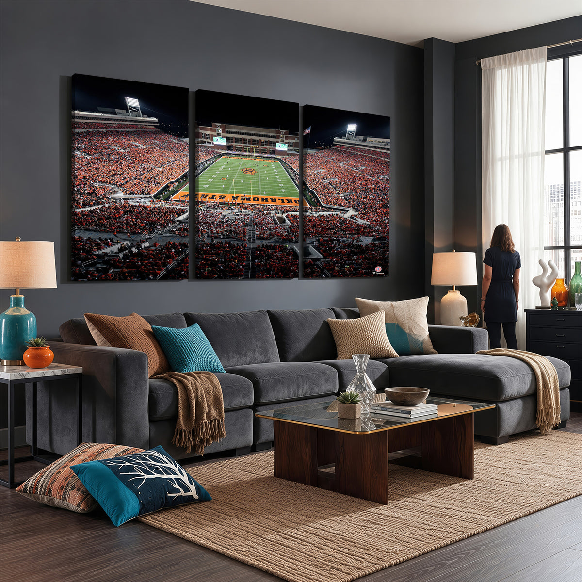 81675-MGV-CV-36X24 - Boone Pickens Stadium Wall Art Oklahoma State Cowboys Print