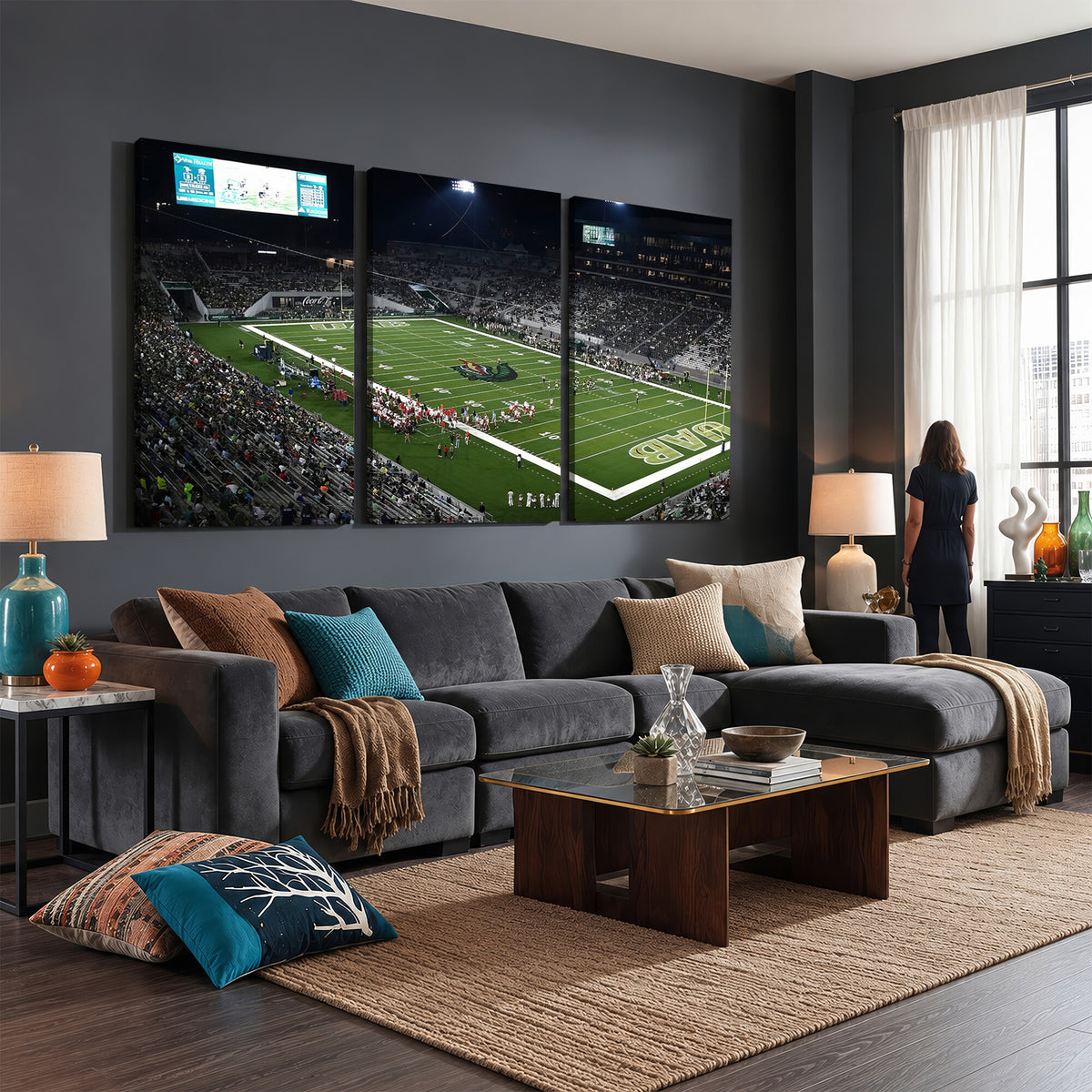 81740-MGV-CV-36X24 - UAB Blazers Football Team Print - Birmingham Protective Stadium Wall Art Canvas Print