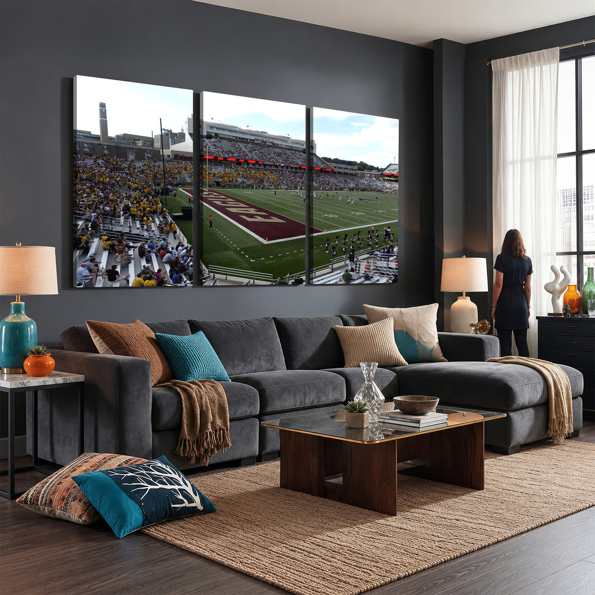 61503-MGV-CV-36X24 - Boston College Eagles Football Team Print - Boston Alumni Stadium Wall Art Canvas Print