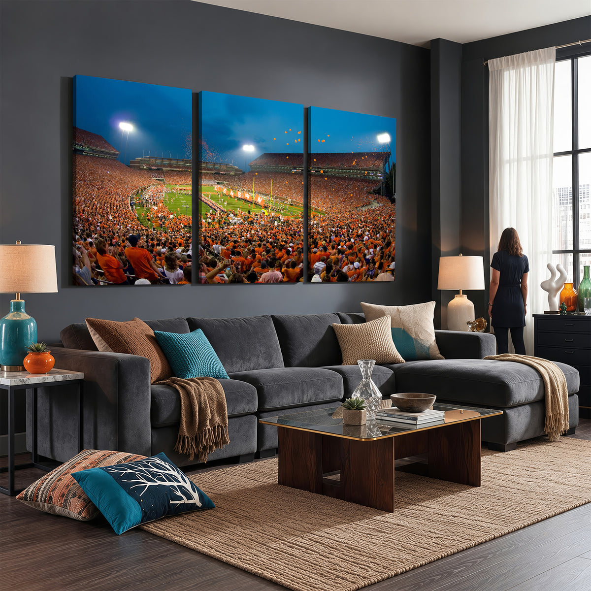 26196-MGV-CV-36X24 - Clemson University Tigers Football Team Print, Clemson