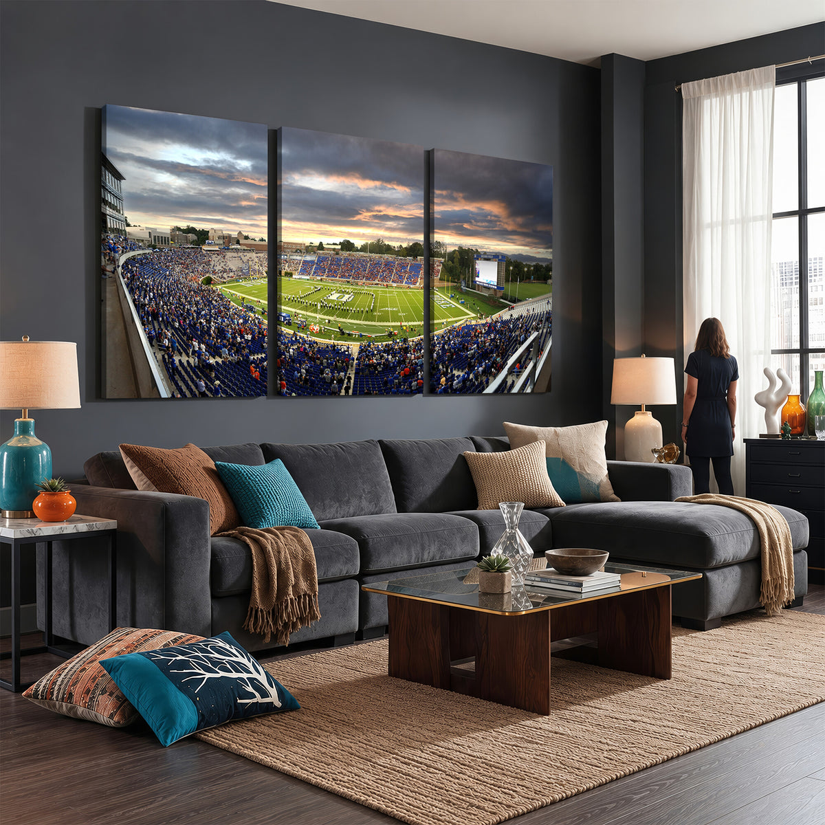 60433-MGV-CV-36X24 - Duke University Blue Devils Football Team Print, Durham