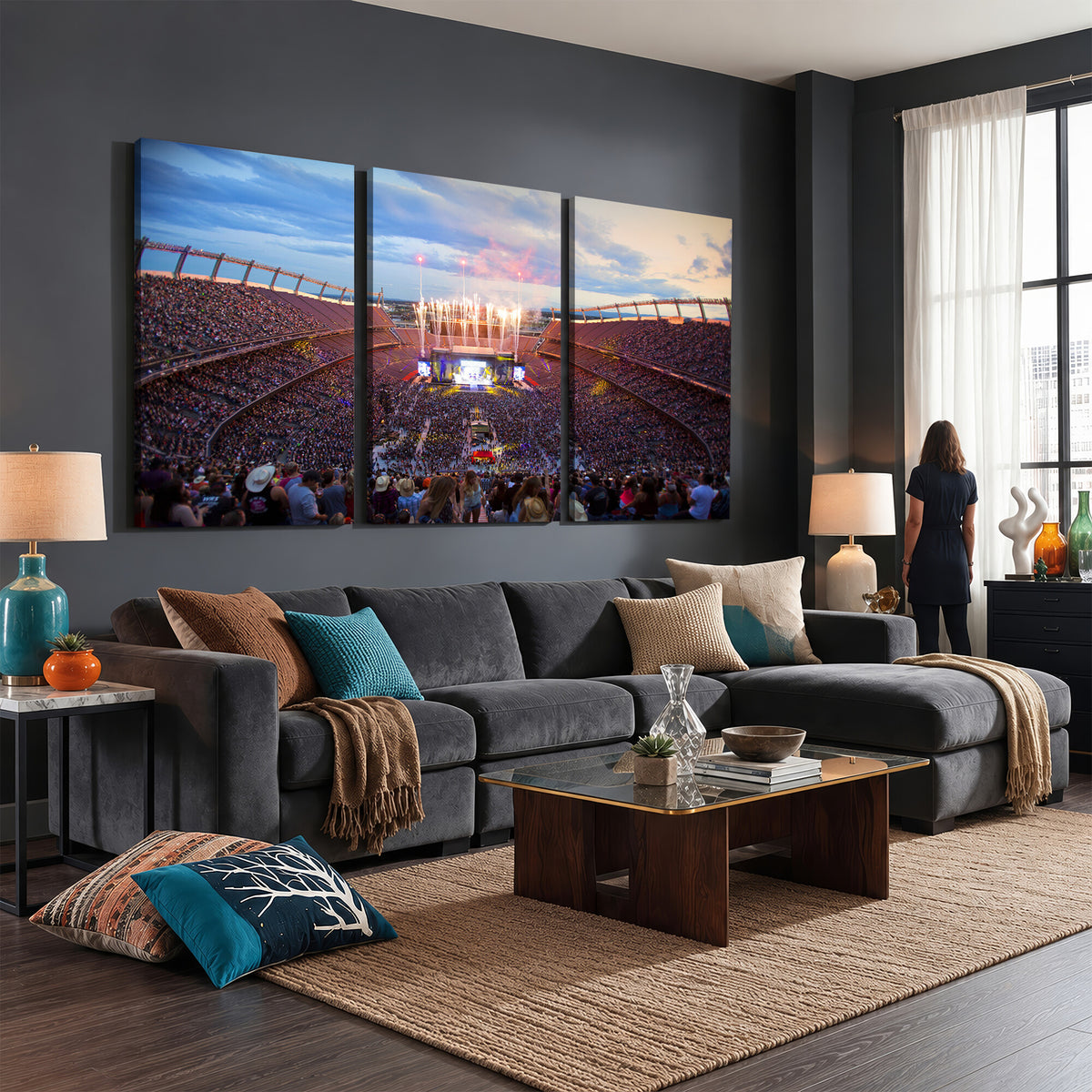 24689-MGV-CV-36X24 - Denver Broncos Football Team Print Canvas, Empower Field