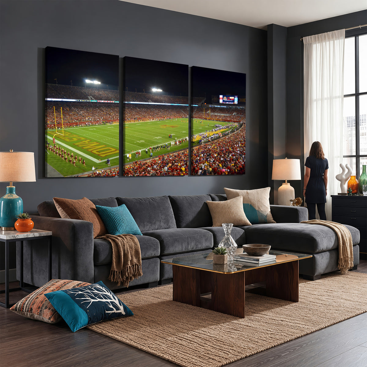 27211-MGV-CV-36X24 - Iowa State University Cyclones Football Team Print, Ames, Extra Large Game Room Wall Decor