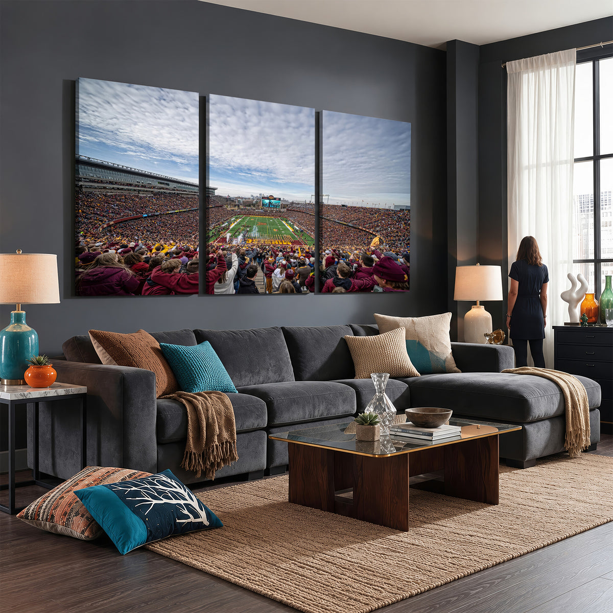38459-MGV-CV-36X24 - University of Minnesota Golden Gophers Football Team Print, Framed and Ready to Hang