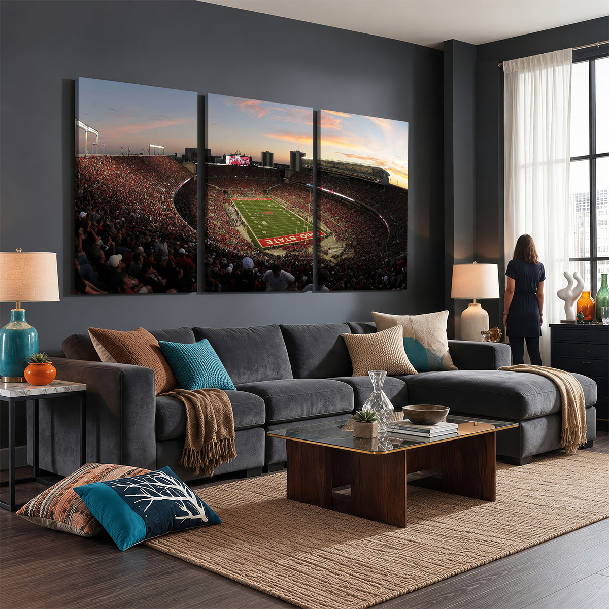 28825-MGV-CV-36X24 - Ohio State University Buckeyes Football Team Print, Framed and Ready to Hang