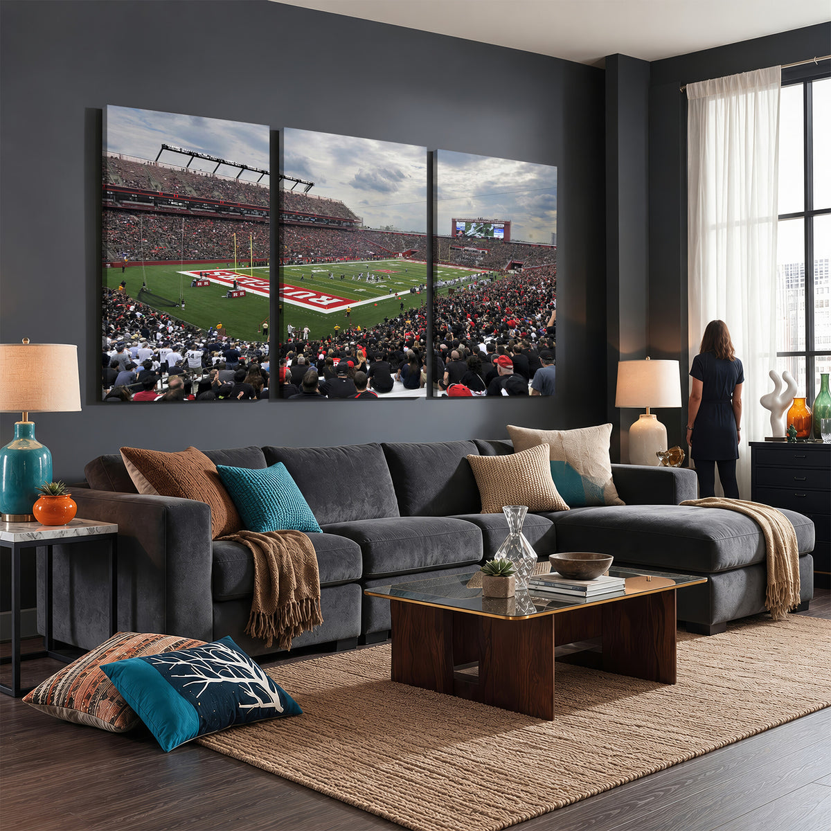 66777-MGV-CV-36X24 - Rutgers Scarlet Knights Football Team Print, SHI Stadium