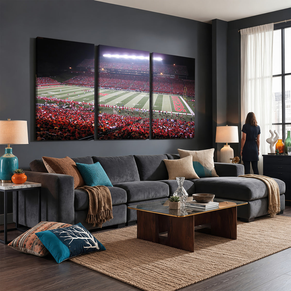 53225-MGV-CV-36X24 - Rutgers University Scarlet Knights Football Team Print