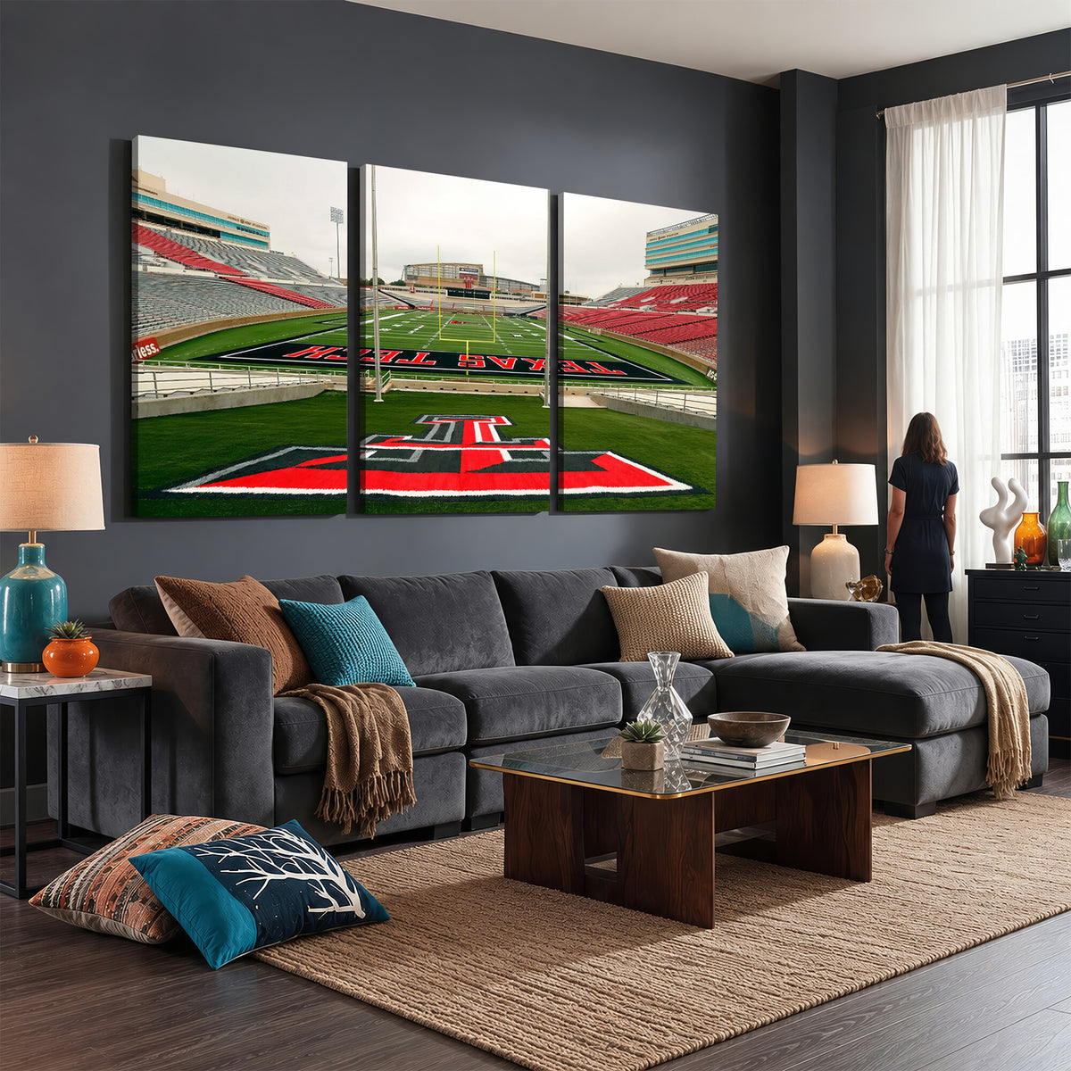 43169-MGV-CV-36X24 - Texas Tech Red Raiders Football Team Print, Lubbock Jones AT&T Stadium