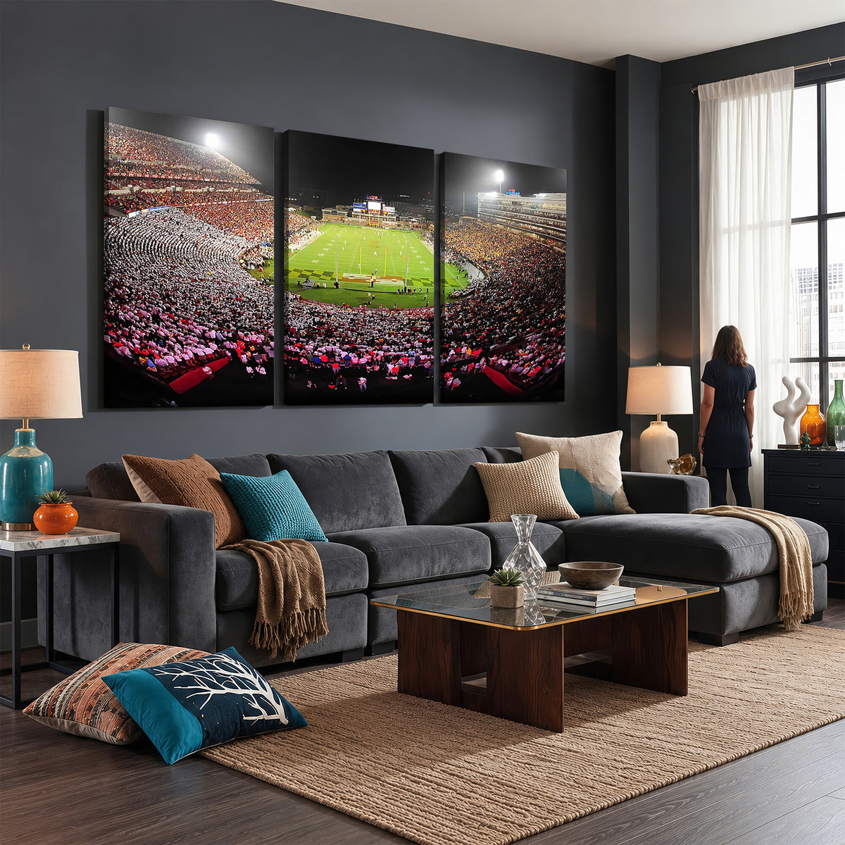 12091-MGV-CV-36X24 - University of Maryland Terrapins Football Team Print, Extra Large Game Room Wall Decor