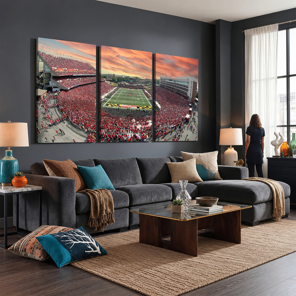 24140-MGV-CV-36X24 - University of Maryland Terrapins Football Team Print, Framed and Ready to Hang