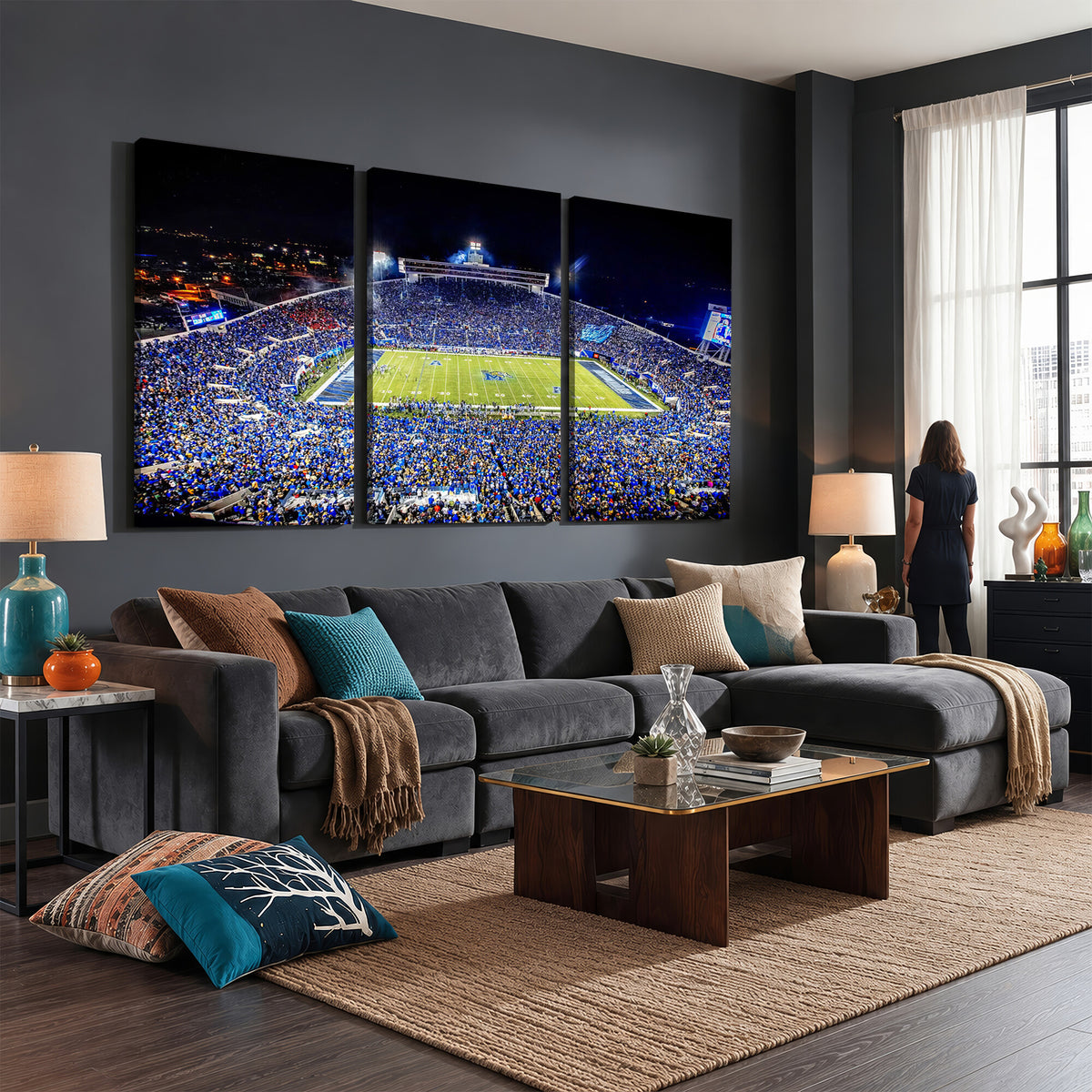 11665-MGV-CV-36X24 - University of Memphis Tigers Football Team Print, Memphis
