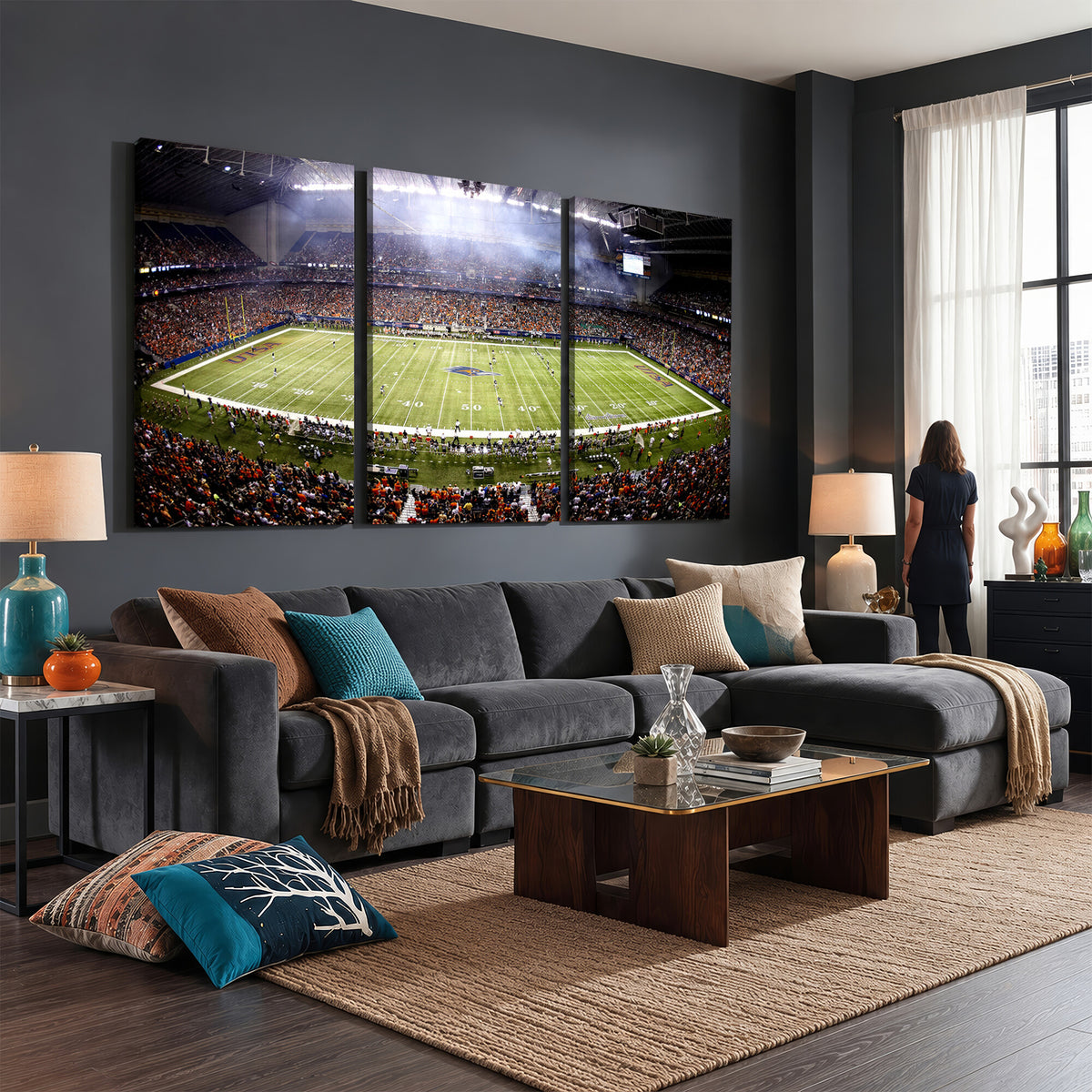46972-MGV-CV-36X24 - The University of Texas at San Antonio Roadrunners Football Team Print, Framed and Ready to Hang