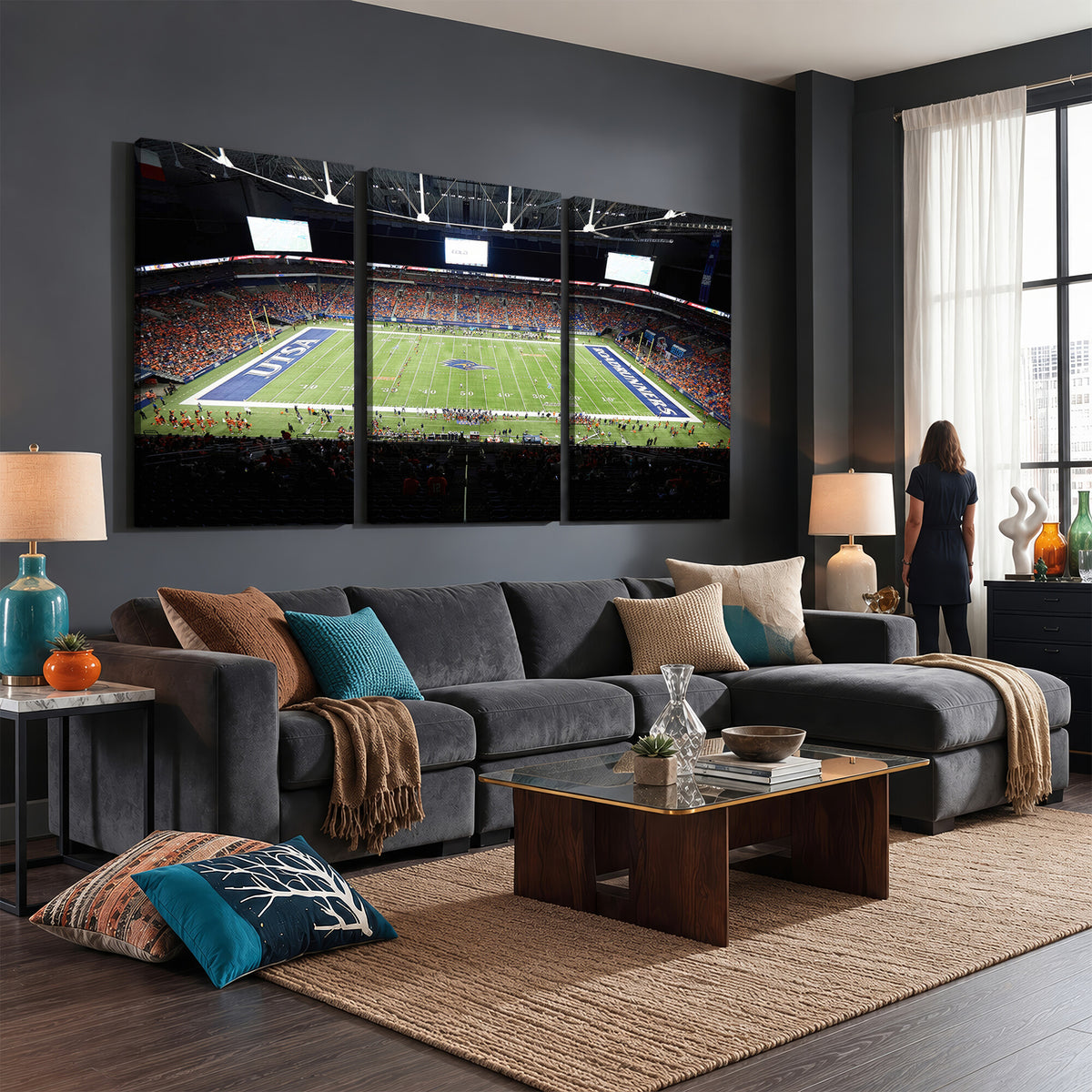 98617-MGV-CV-36X24 - The University of Texas at San Antonio Roadrunners Football Team Print, San Antonio Alamodome
