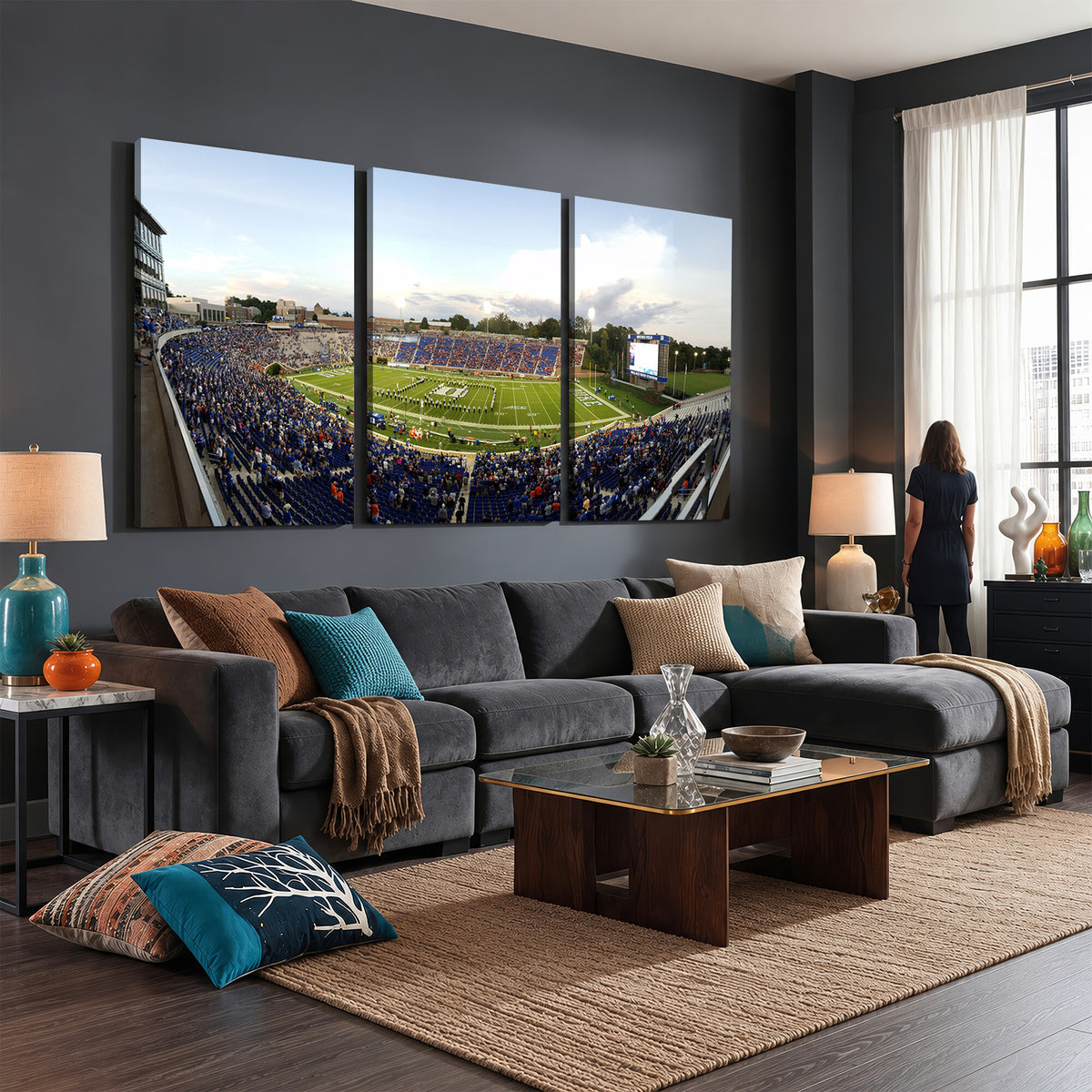 44850-MGV-CV-36X24 - The Duke University Blue Devils Football Team Print, Durham