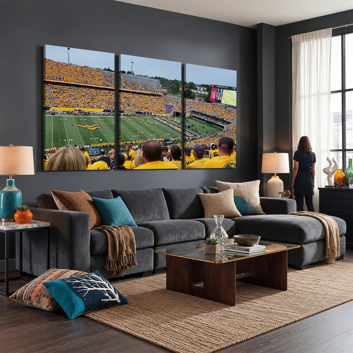 18056-MGV-CV-36X24 - Puskar Stadium Canvas Print Wall Art, Morgantown Print