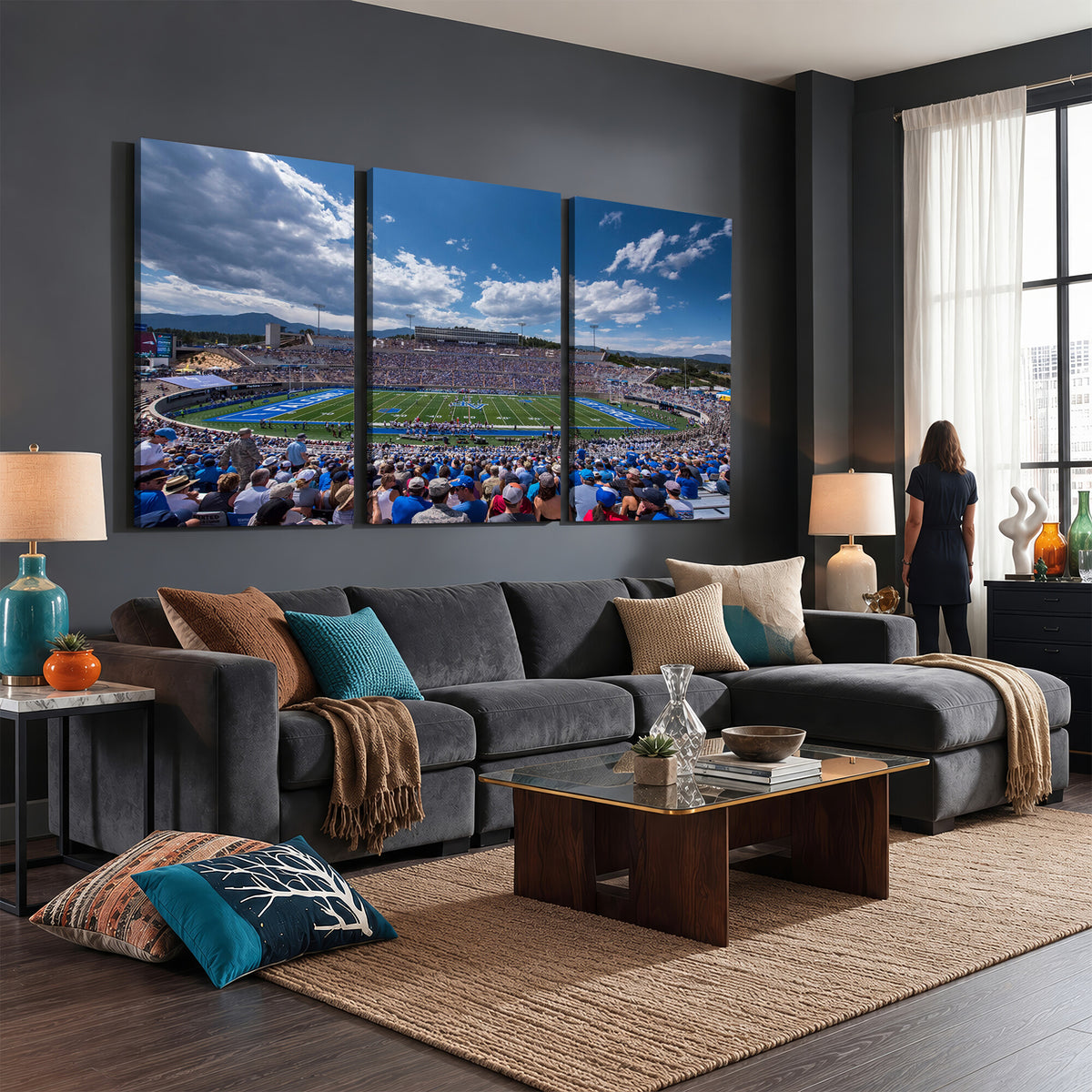 59281-MGV-CV-36X24 - Air Force Falcons Football Team Print, Colorado Springs