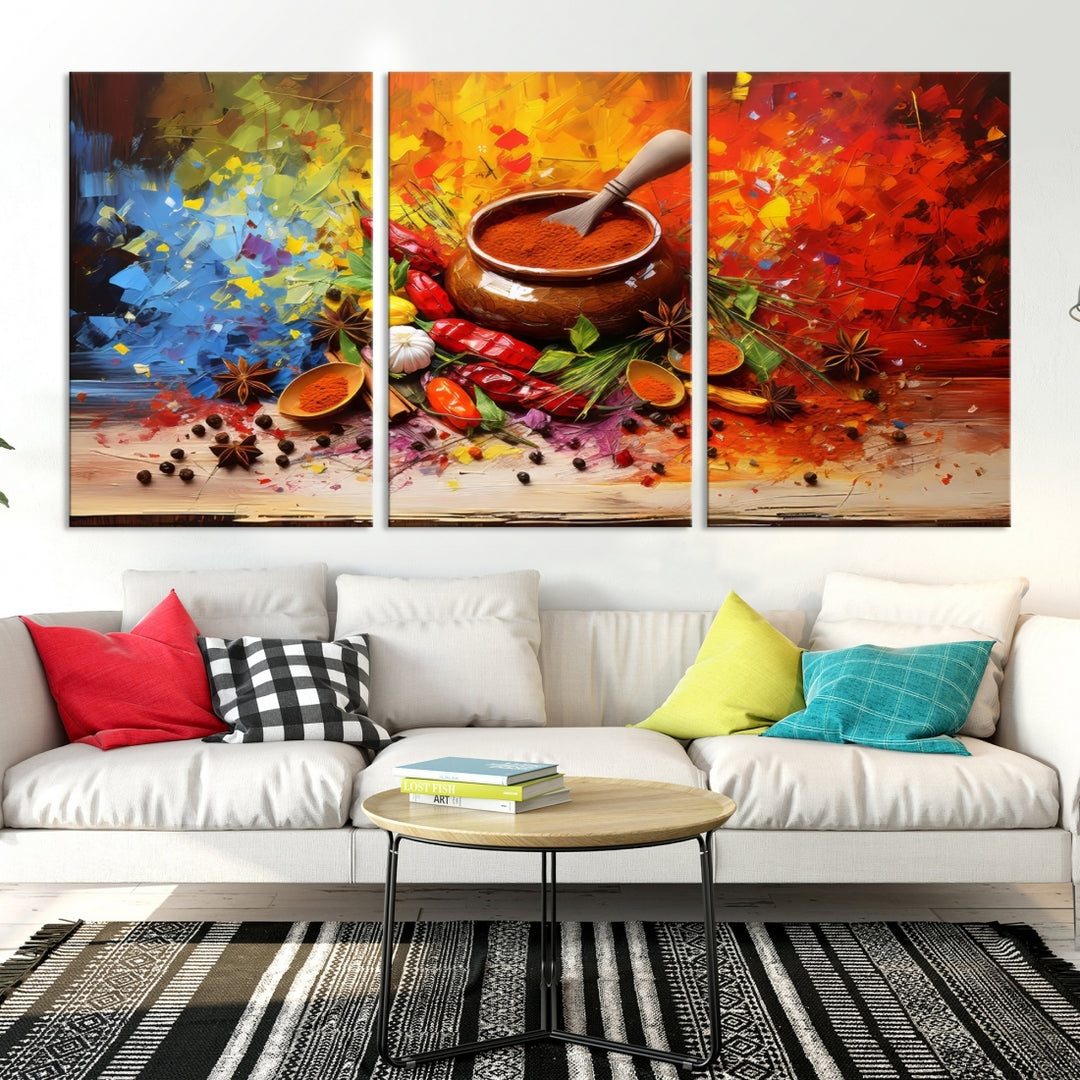 Abstract Spoonful of Spice Art Print Kitchen Herbs and Spices